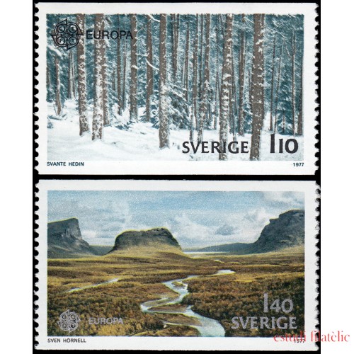 Suecia Sweden 970/71 1977 Europa Paisaje suecos MNH