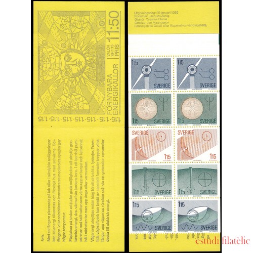 Suecia Sweden C1078 1980 Energías renovables Carnet MNH