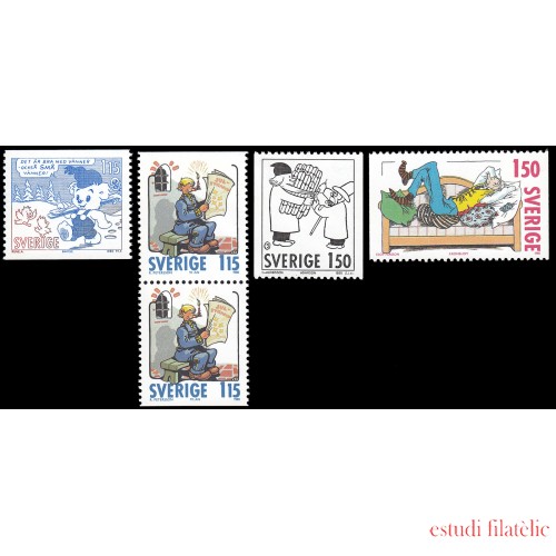 Suecia Sweden 1106/09 1980 Navidad Tiras cómicas suecas MNH