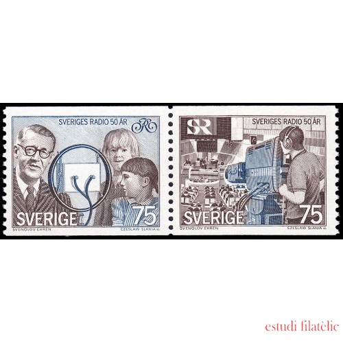 Suecia Sweden 865a 1974 50 aniv. de la radio en Suecia MNH