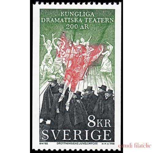 Suecia Sweden 1474 1988 200 aniv. del Teatro Real de arte dramático MNH