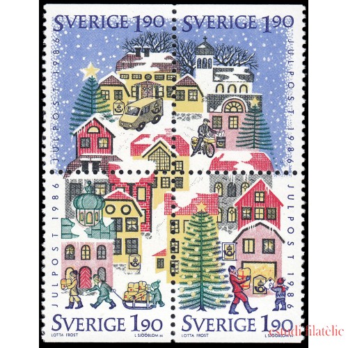 Suecia Sweden 1391/94 1986 Navidad Escenas de invierno MNH