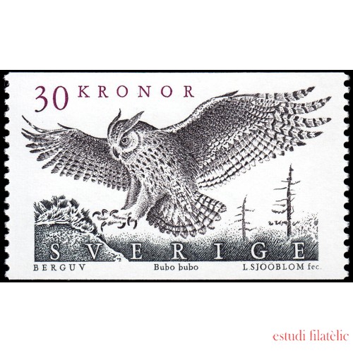 Suecia Sweden 1547 1989 Fauna Búho real MNH