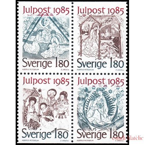 Suecia Sweden 1342/45 19885 Navidad Pinturas medievales MNH