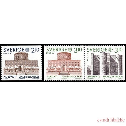 Suecia Sweden 1410/11a 1987 Europa Arquitectura moderna MNH