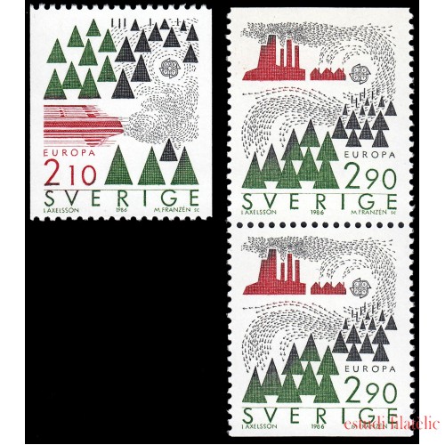 Suecia Sweden 1377/78a 1986 Europa Protección de la naturaleza MNH