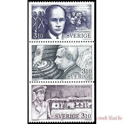 Suecia Sweden 1425/27 1987 Al servicio de la humanidad MNH