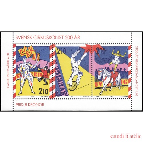 Suecia Sweden HB 15 1987 200 aniv. de circo en Suecia MNH