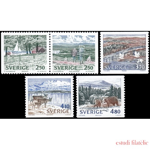 Suecia Sweden 1566a/70 1990 Parques nacionales MNH