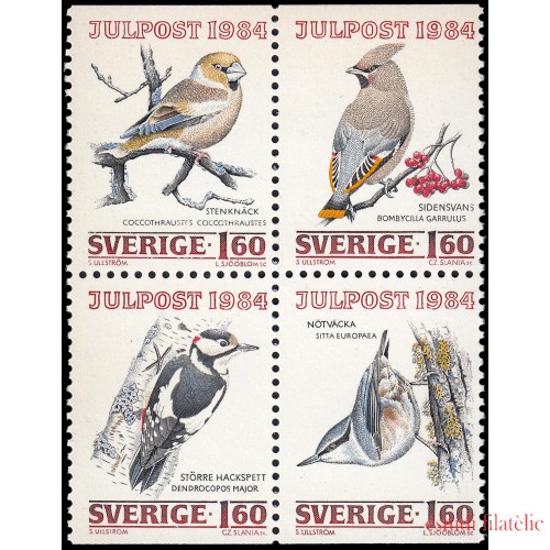 Suecia Sweden 1289/92 1984 Navidad Aves de invierno MNH