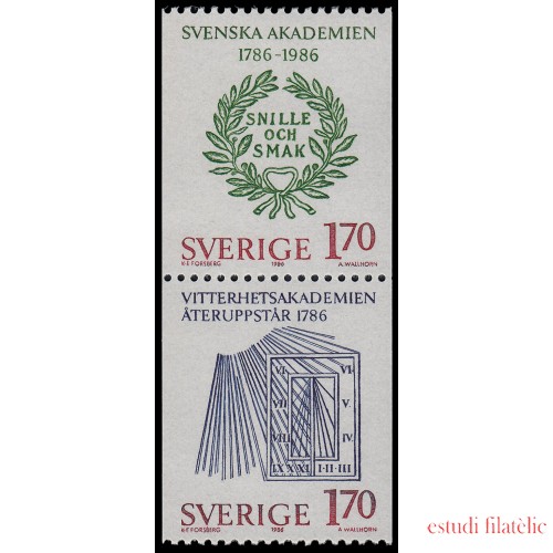 Suecia Sweden 1365a 1986 200 aniv. Academia Bellas Artes sueca MNH