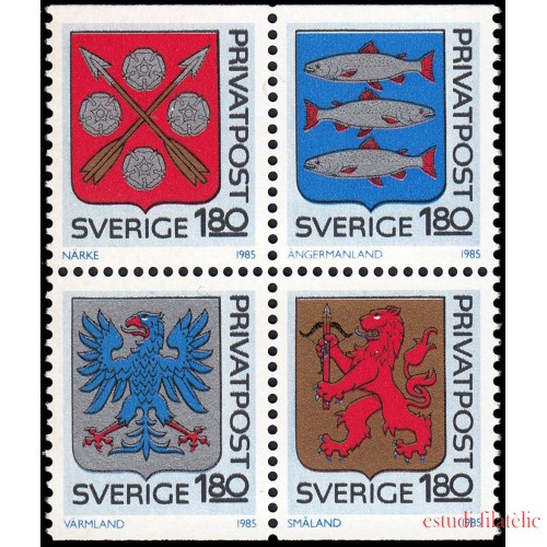 Suecia Sweden 1312/15 1985 Escudos provinciales MNH