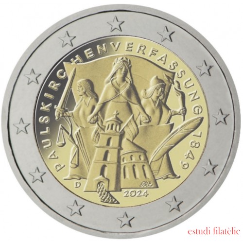 Alemania 2024 2 € euros conmemorativos Paulskirche ( 5 cecas )