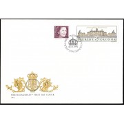 Suecia Sweden SPD FDC 1643/44 1991 Reina Silvia Palacio de Drottningholm Sobre primer día