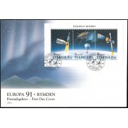 Suecia Sweden  SPD FDC HB19 1991 Europa en el espacio Sobre primer día