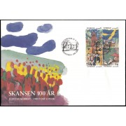 Suecia Sweden SPD FDC 1645/48 1991 Centenario del Museo Skansen de Estocolmo Sobre primer día