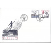 Suecia Sweden SPD FDC 1649/50 1991 Nórdico 91 25 aniv. del zoo de Kolmarden Sobre primer día