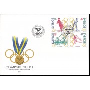 Suecia Sweden SPD FDC 1662/65 1991 Campeones suecos con medalla de oro en los Juegos Olímpicos Sobre primer día