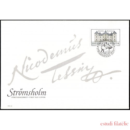 Suecia Sweden SPD FDC 1666 1991 Palacio de Stromsholm Sobre primer día