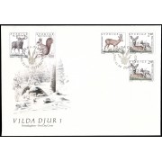 Suecia Sweden SPD FDC 1686/86A 1992 Fauna Animales salvajes de Suecia Sobre primer día