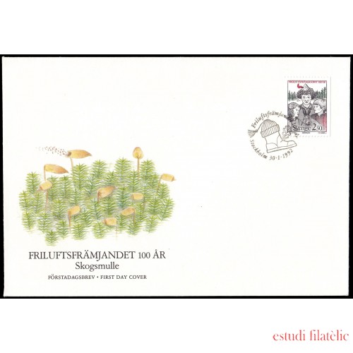 Suecia Sweden SPD FDC 1690 1992 centenario de la Asociación de la vida al aire Sobre primer día 