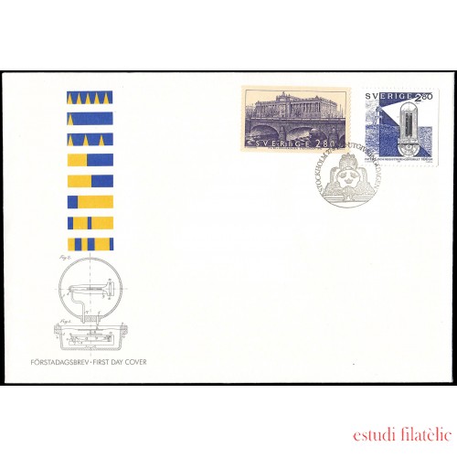 Suecia Sweden SPD FDC 1718/19 1992 Centenario de la Oficina nacional de Patentes, Registro Parlamento sueco sede de la 88 conferencia de la Unión Parlamentaria internacional Sobre primer día