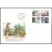 Suecia Sweden SPD FDC 1720/23 1992 Día del sello Animales prehistóricos Sobre primer día