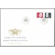 Suecia Sweden SPD FDC 1736/37 1993 Rey Carlos Gustavo XVI y Reina Silvia Sobre primer día