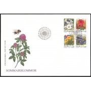 Suecia Sweden SPD FDC 1763/66 1993 Tarifa reducida Flores campestres Sobre primer día