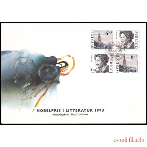 Suecia Sweden SPD FDC 1781/82 1993 Homenaje a Toni Morrison premio Nobel de literatura 1993 Sobre primer día