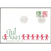 Suecia Sweden SPD FDC 1783/84 1993 Navidad  Sobre primer día