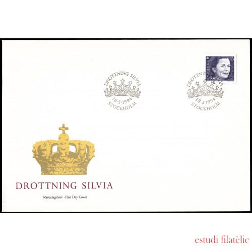 Suecia Sweden SPD FDC 1804 1994 Reina Silvia Sobre primer día