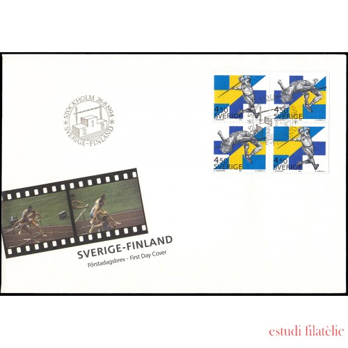 Suecia Sweden SPD FDC 1827/28 1994 Competición deportiva Finlandia-Suecia Sobre primer día