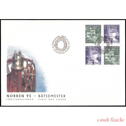 Suecia Sweden SPD FDC 1865/66 1995 Nórdico 95 Turismo en los países nórdicos Sobre primer día