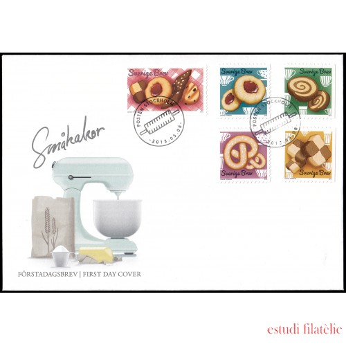 Suecia Sweden  SPD FDC 2916/20 2013 Gastronomía Pasteles Sobre primer día