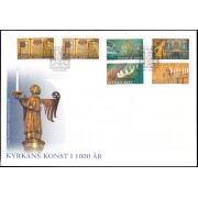 Suecia Sweden  SPD FDC 2974/78 2014 Patrimonio 100 años de arte en las iglesias Sobre primer día