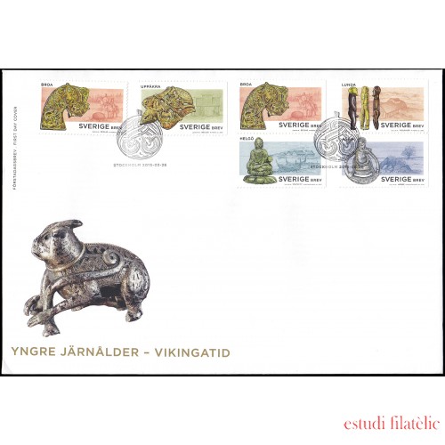 Suecia Sweden  SPD FDC 3015/19 2015 Arqueología, la época de los vikingos Sobre primer día