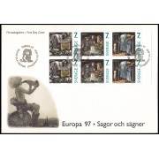 Suecia Sweden SPD FDC 1983/85 1997 Europa Cuentos y leyendas Sobre primer día