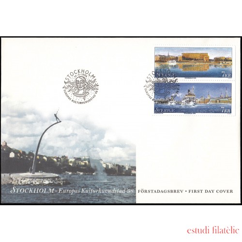 Suecia Sweden SPD FDC 2038/39 1998 Estocolmo Capital europea de la cultura 1998 Sobre primer día