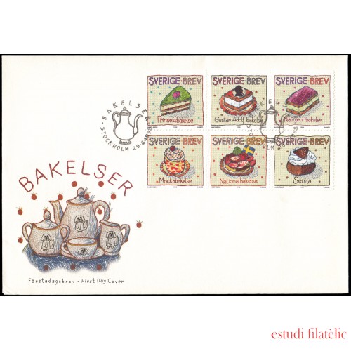 Suecia Sweden SPD FDC 2046/51 1998 Pasteles Sobre primer día