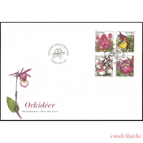 Suecia Sweden SPD FDC 2096/99 1999 Flora Orquideas Sobre primer día