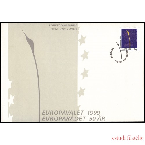 Suecia Sweden SPD FDC 2106 1999 50 aniv. del Consejo de Europa Sobre primer día