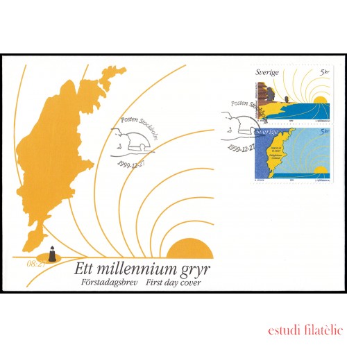 Suecia Sweden SPD FDC 2134/35 1999 El amanecer de un nuevo milenio Sobre primer día