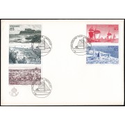 Suecia Sweden SPD FDC 833/37 1974 Turismo Paisajes de la costa Sobre primer día