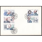 Suecia Sweden SPD FDC 939/43 1976 Personalidades Inventores Sobre primer día