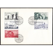 Suecia Sweden SPD FDC 965/69 1977 Homenage al poeta sueco Evert Taube Sobre primer día