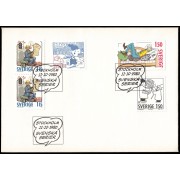 Suecia Sweden SPD FDC 1106/09 1980 Navidad Tiras cómicas suecas Sobre primer día