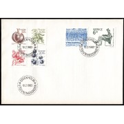 Suecia Sweden SPD FDC 1206/11 1983 Centenario del movimiento sueco por la paz, Frutas, Nils Ferlin poeta Sobre primer día