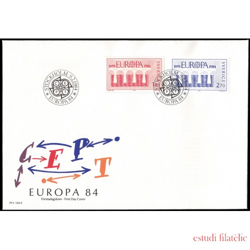 Suecia Sweden SPD FDC 1252/53 1984 Europa 25 aniv. de la C.E.P.T.  Sobre primer día