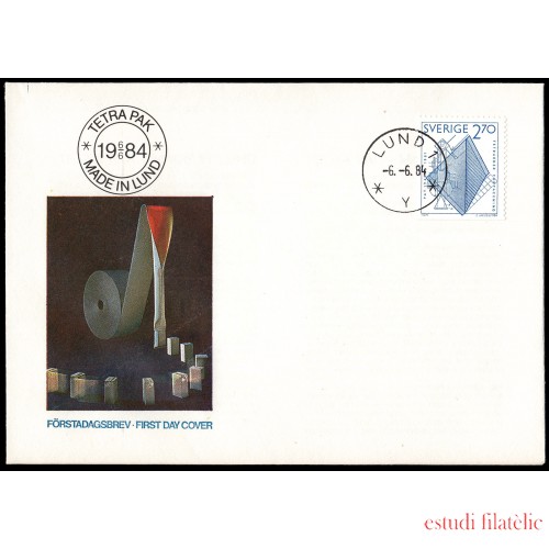 Suecia Sweden SPD FDC 1269 1984 Exportaciones suecas Sobre primer día